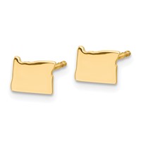 14K Yellow Gold Oregon State Earrings view 2