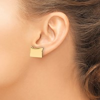 14K Yellow Gold Oregon State Earrings view 3