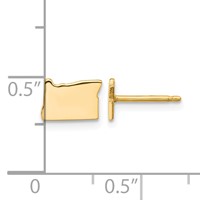 14K Yellow Gold Oregon State Earrings view 4