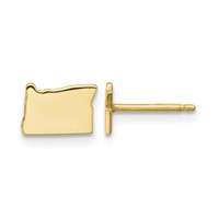 14K Yellow Gold Oregon State Earrings view 1