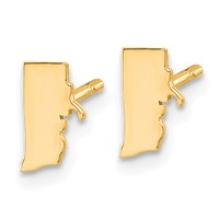 14K Yellow Gold Rhode Island State Earrings view 2