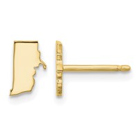 14K Yellow Gold Rhode Island State Earrings view 1