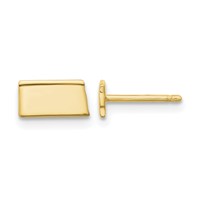 14K Yellow Gold South Dakota State Earrings view 1