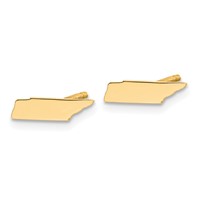 14K Yellow Gold Tennessee State Earrings view 2