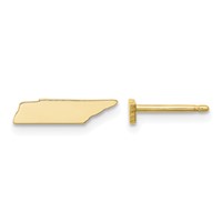 14K Yellow Gold Tennessee State Earrings view 1