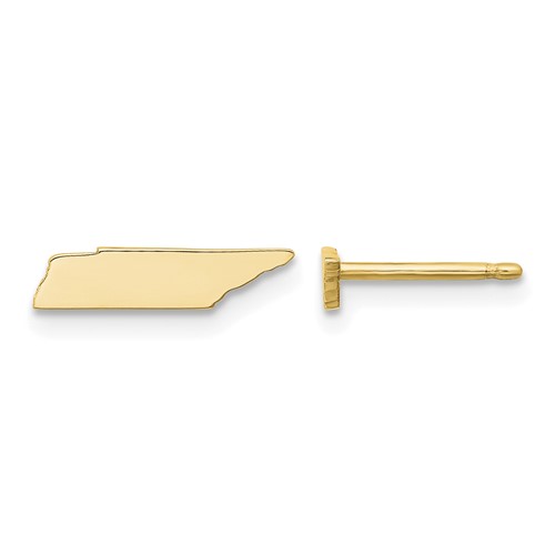 Sterling Silver Gold-plated Tennessee State Earrings