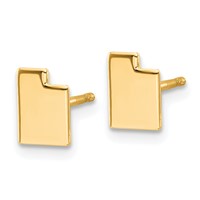 14K Yellow Gold Utah State Earrings view 2