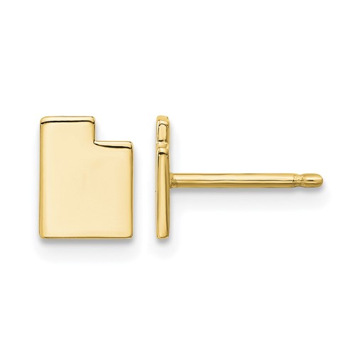 Sterling Silver Gold-plated Utah State Earrings