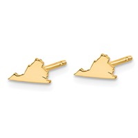 14K Yellow Gold Virginia State Earrings view 2