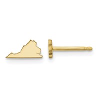 14K Yellow Gold Virginia State Earrings view 1