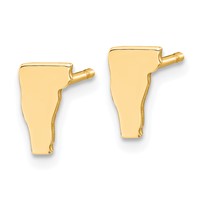 14K Yellow Gold Vermont State Earrings view 2