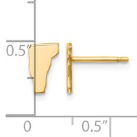 14K Yellow Gold Vermont State Earrings view 4