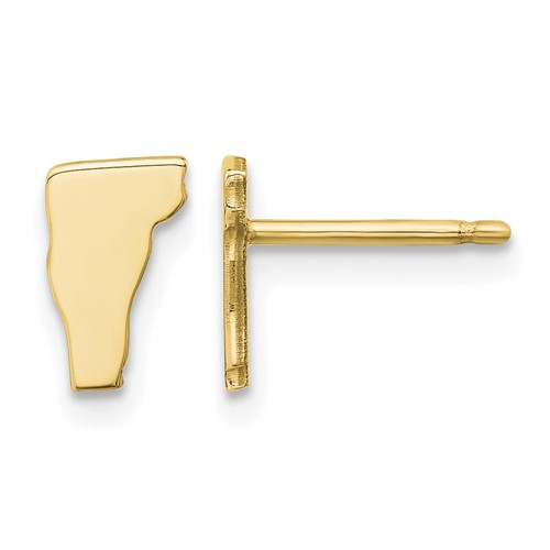 14K Yellow Gold Vermont State Earrings
