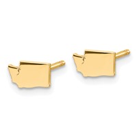 Sterling Silver Gold-plated Washington State Earrings view 2