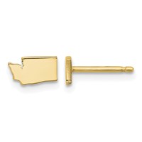 Sterling Silver Gold-plated Washington State Earrings view 1