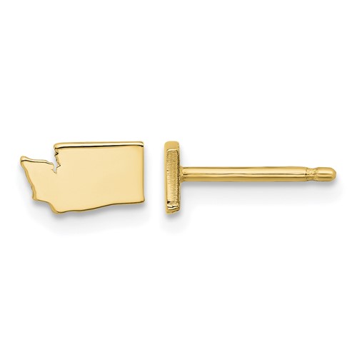 Sterling Silver Gold-plated Washington State Earrings
