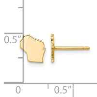 14K Yellow Gold Wisconsin State Earrings view 4