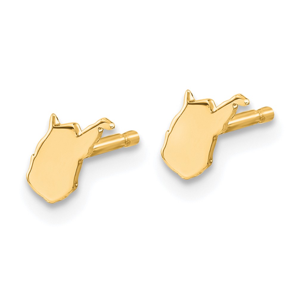 Sterling Silver/Gold-plated West Virginia State Earrings (XNE50GP-WV)