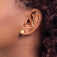 14K Yellow Gold Wyoming State Earrings view 3