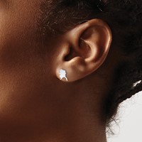 14K White Gold Alaska State Earrings view 3