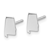 14K White Gold Alabama State Earrings view 2