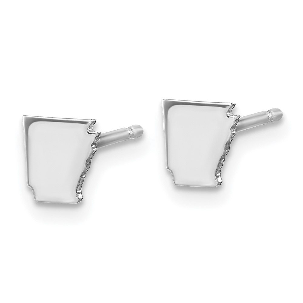 Sterling Silver/Rhodium-plated Arkansas State Earrings (XNE50SS-AR)