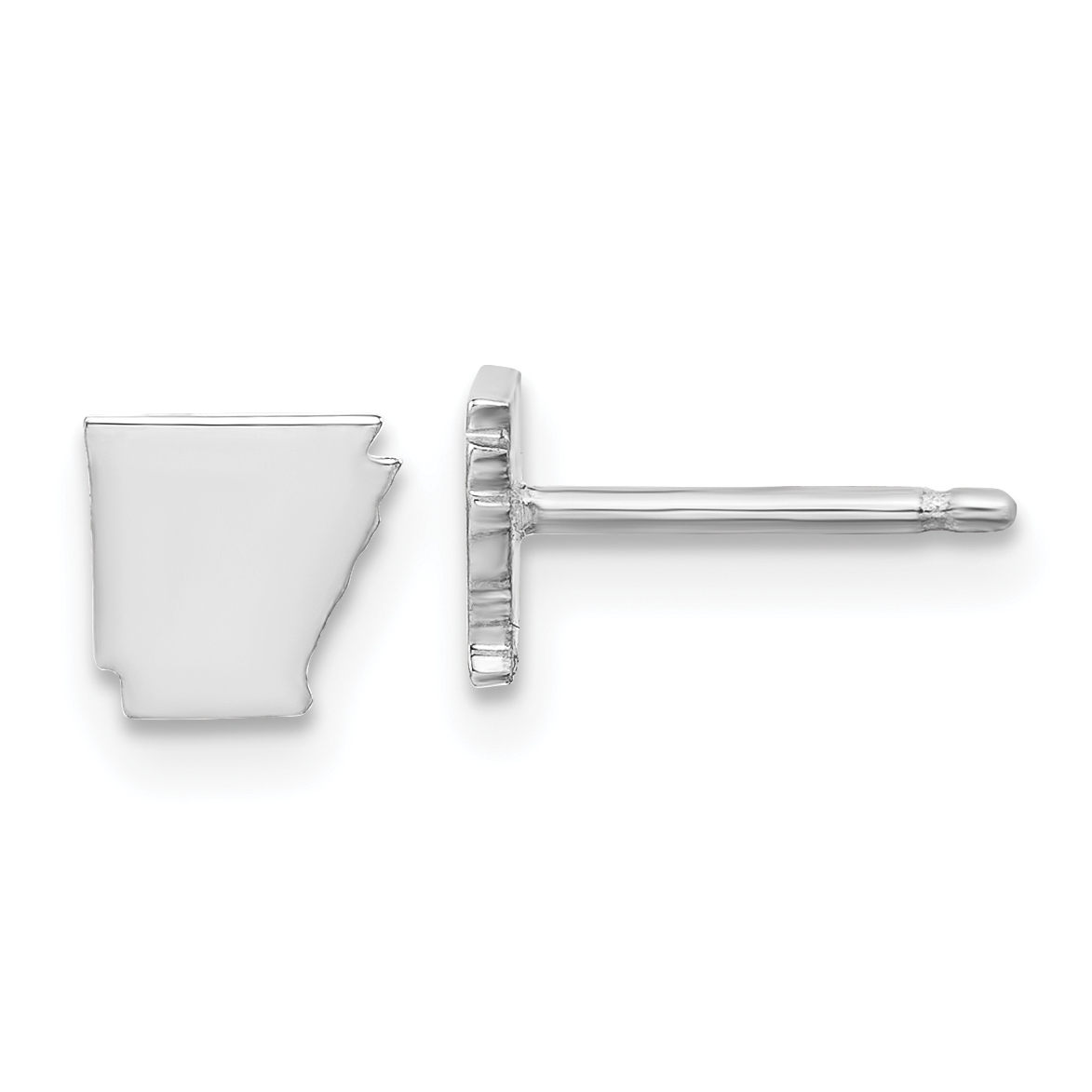 Sterling Silver/Rhodium-plated Arkansas State Earrings (XNE50SS-AR)