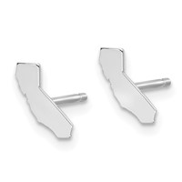14K White Gold California State Earrings view 2