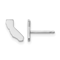 14K White Gold California State Earrings view 1