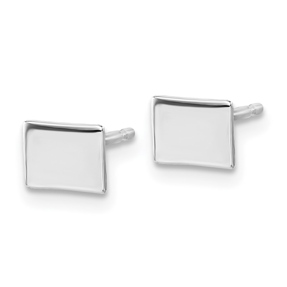 Sterling Silver/Rhodium-plated Colorado State Earrings (XNE50SS-CO)