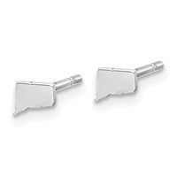 14K White Gold Connecticut State Earrings view 2