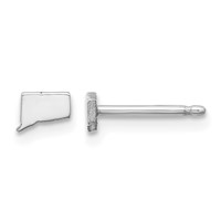 14K White Gold Connecticut State Earrings view 1