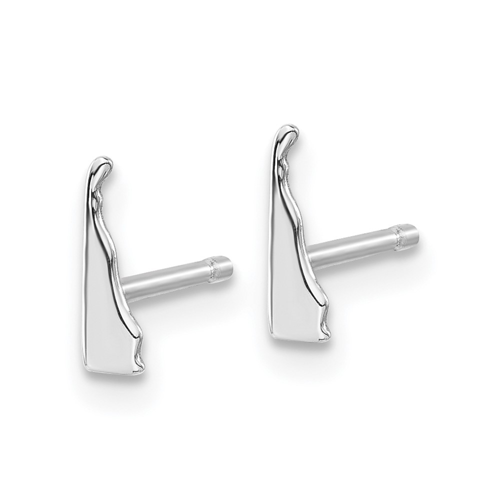 Sterling Silver/Rhodium-plated Delaware State Earrings (XNE50SS-DE)