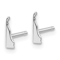 14K White Gold Delaware State Earrings view 2