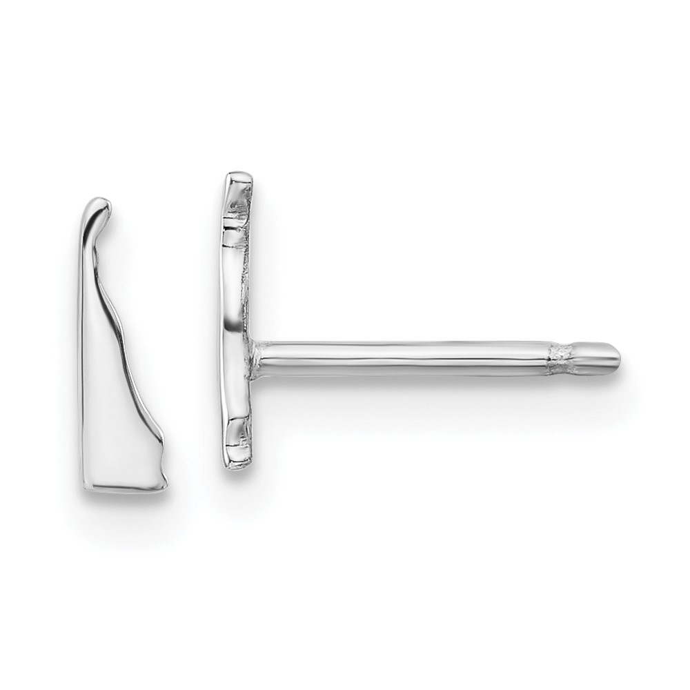 Sterling Silver/Rhodium-plated Delaware State Earrings (XNE50SS-DE)