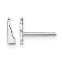 14K White Gold Delaware State Earrings view 1