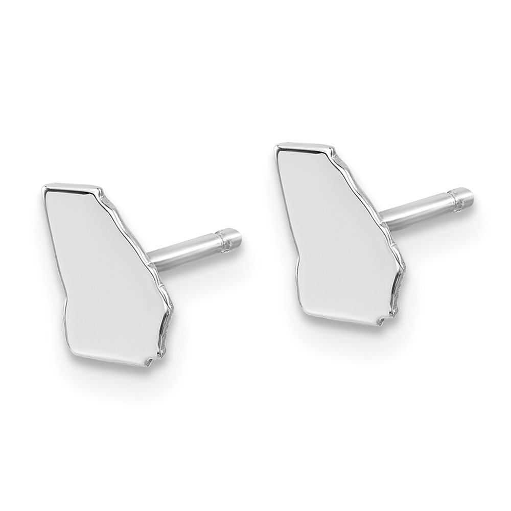 Sterling Silver/Rhodium-plated Georgia State Earrings (XNE50SS-GA)