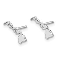 14K White Gold Hawaii State Earrings view 2