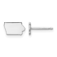 14K White Gold Iowa State Earrings view 1