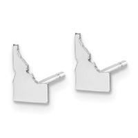 14K White Gold Idaho State Earrings view 2