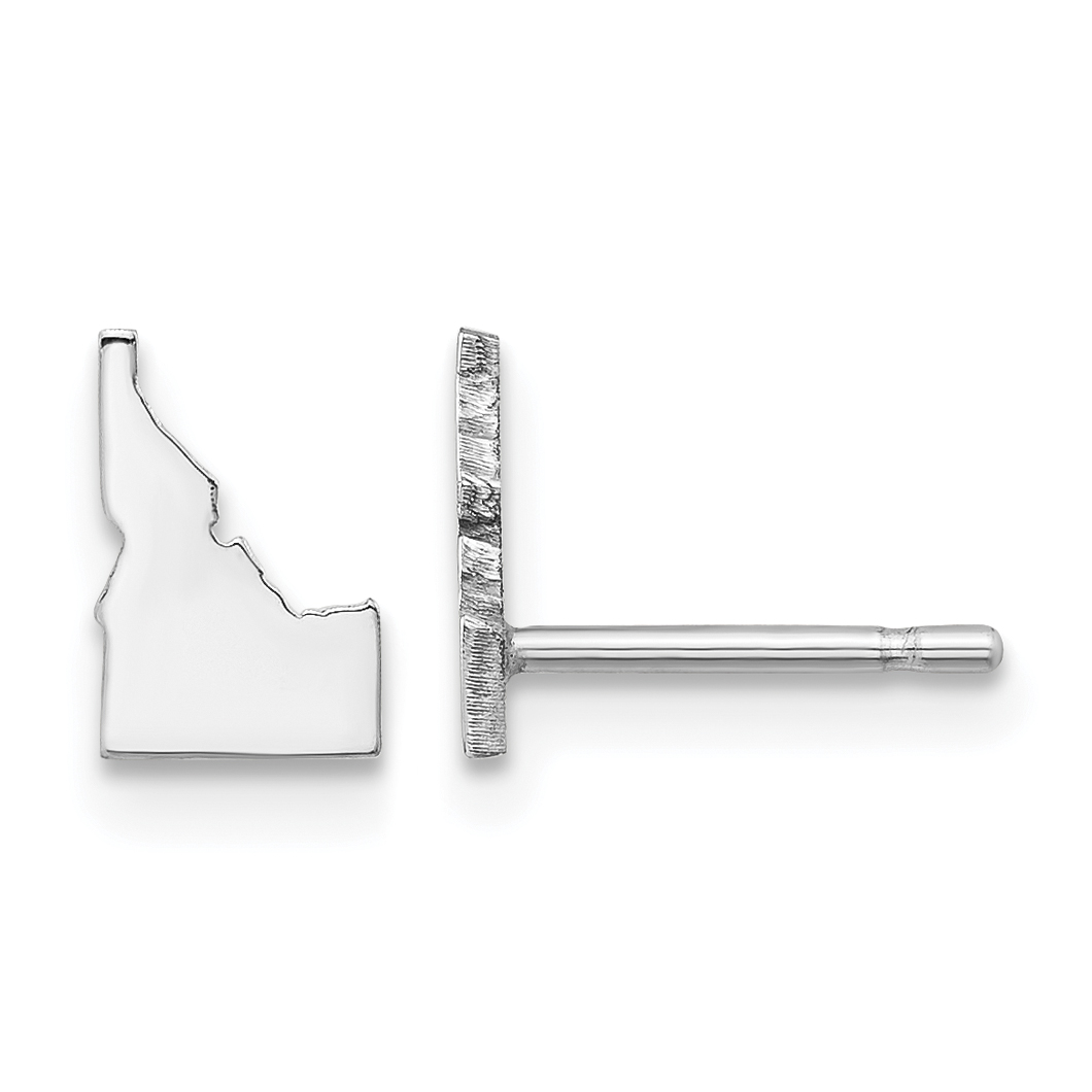 Sterling Silver/Rhodium-plated Idaho State Earrings (XNE50SS-ID)
