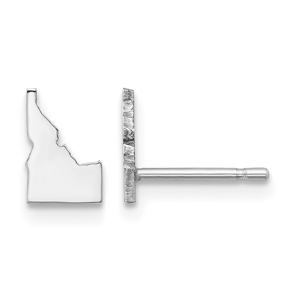 14K White Gold Idaho State Earrings
