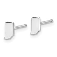 14K White Gold Indiana State Earrings view 2