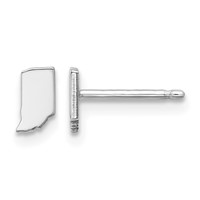 14K White Gold Indiana State Earrings view 1