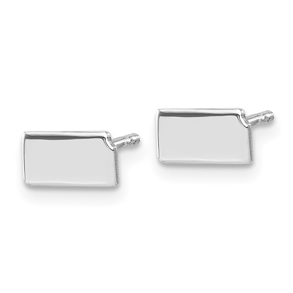 Sterling Silver/Rhodium-plated Kansas State Earrings (XNE50SS-KS)