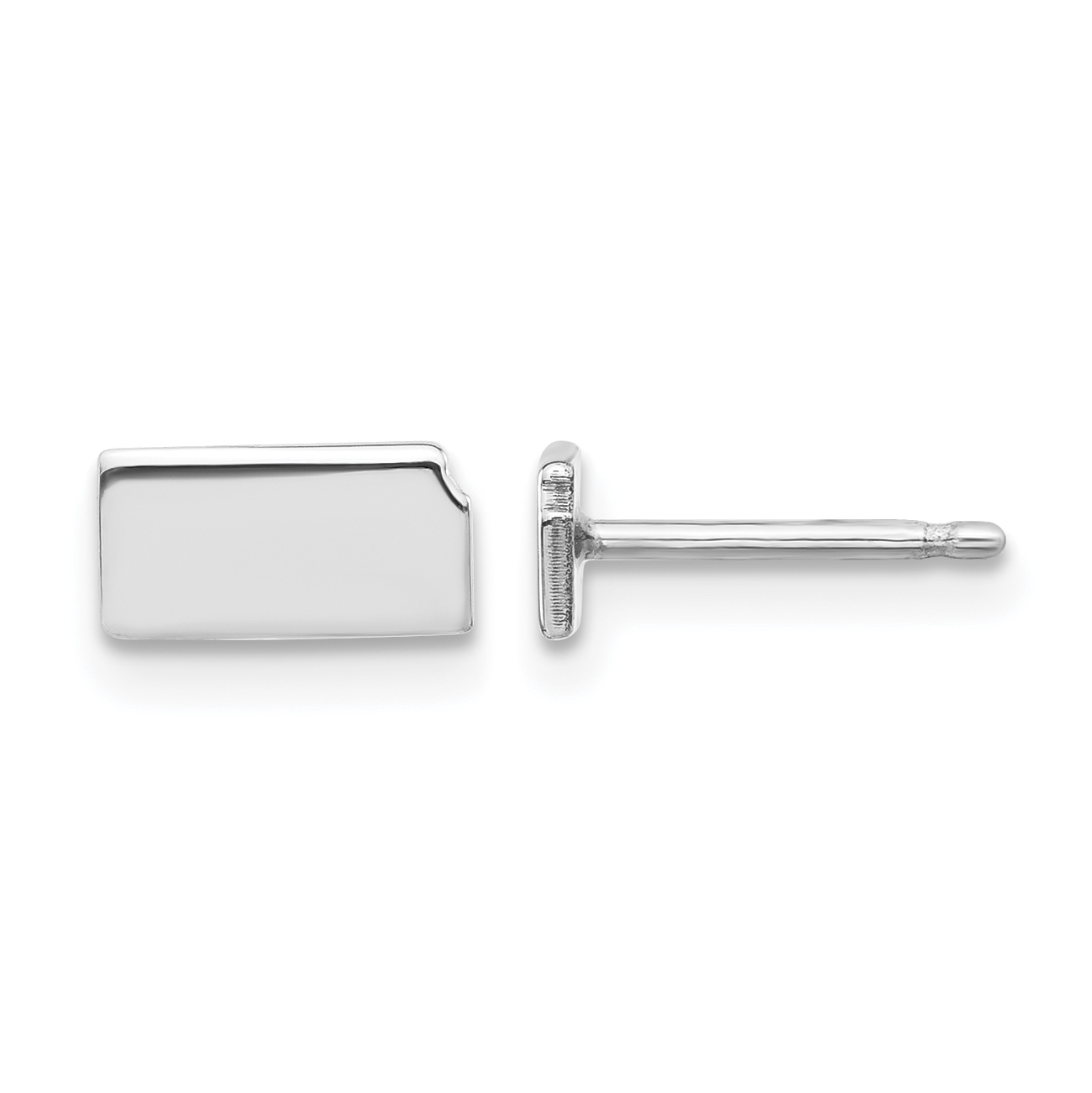 Sterling Silver/Rhodium-plated Kansas State Earrings (XNE50SS-KS)