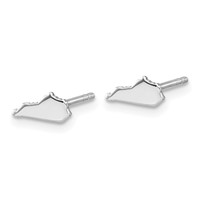 14K White Gold Kentucky State Earrings view 2