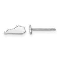 14K White Gold Kentucky State Earrings view 1