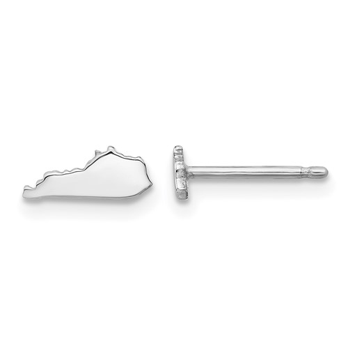 14K White Gold Kentucky State Earrings
