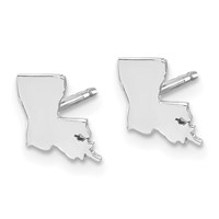 14K White Gold Louisiana State Earrings view 2